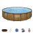 Set piscina fuori terra rotonda Power Steel Swim Vista  da 549x122 cm effetto legno chiaro