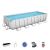 Set piscina fuori terra rettangolare Power Steel  da 640x274x132 cm con pompa filtro a cartuccia grigio chiaro