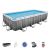 Set piscina fuori terra rettangolare Power Steel  da 549x274x122 cm con pompa filtro a cartuccia effetto rattan grigio scuro