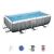 Set piscina fuori terra rettangolare Power Steel  da 404x201x100 cm con pompa filtro a cartuccia effetto rattan grigio scuro