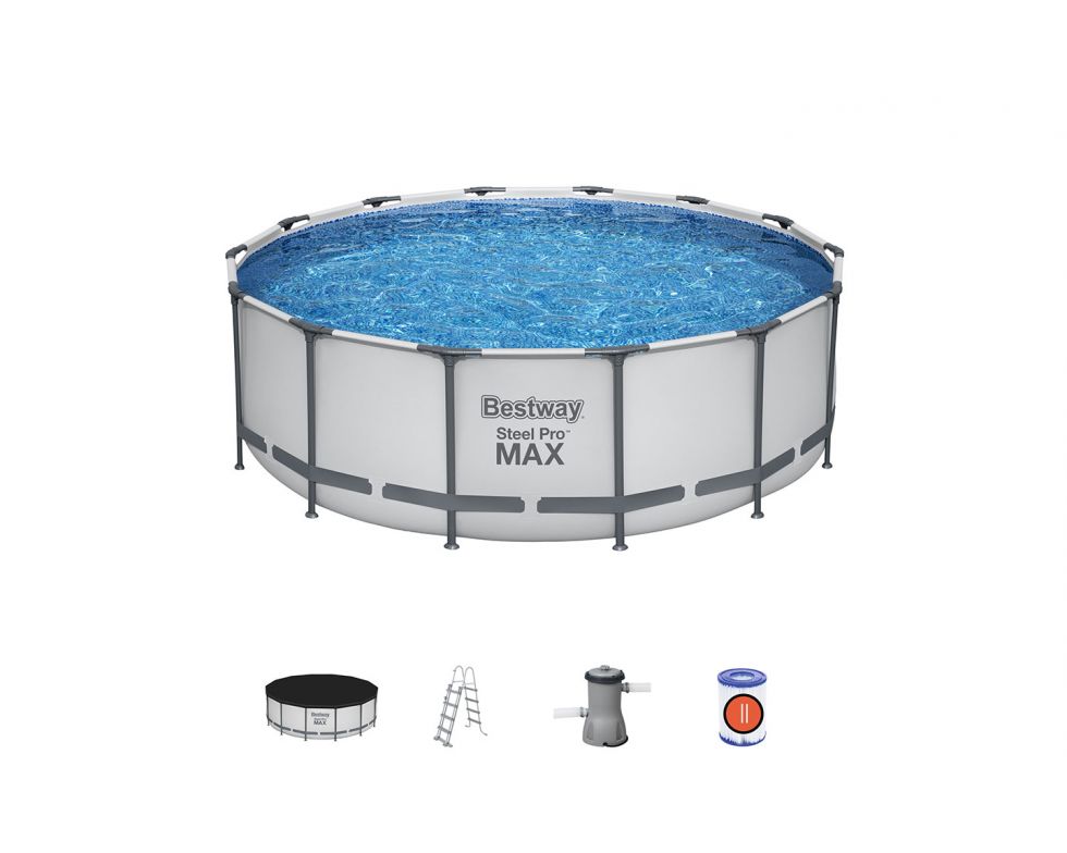 Set piscina fuori terra rotonda Steel Pro MAX da 427x122 cm
