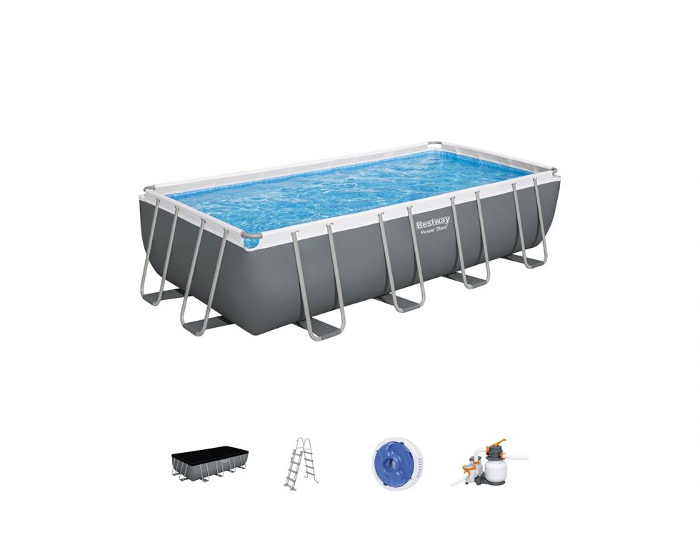 Set piscina fuori terra rettangolare Power Steel da 549X274X122 cm