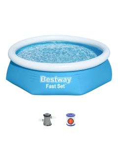 Set piscina fuori terra rotonda Fast Set  gonfiabile da 244x61 cm azzurro
