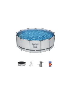 Set piscina fuori terra rotonda Steel Pro MAX da 396x122 cm
